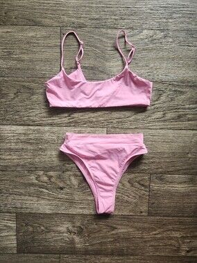 TAN+LINES SWIM By Sivan Ayla Pink Women Bikini Swim Set Size S/M